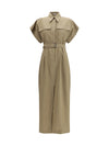 pocket belted midi dress