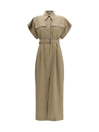 pocket belted midi dress
