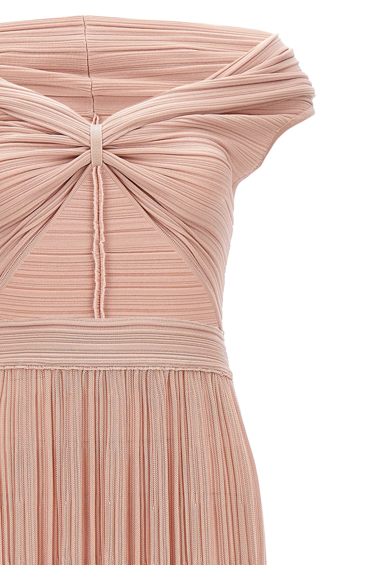 ginevra ribbed viscose blend off-the-shoulder dress