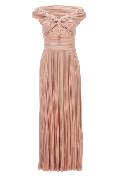 ginevra ribbed viscose blend off-the-shoulder dress