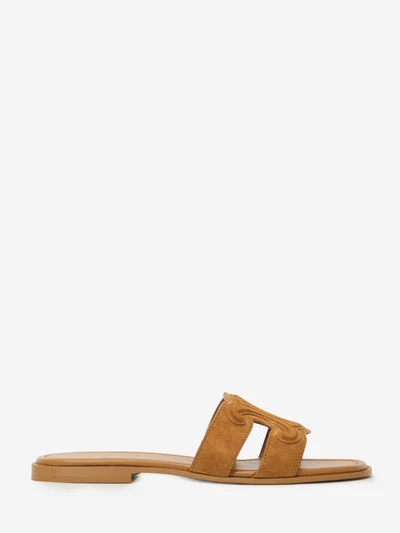marina mule in suede calfskin