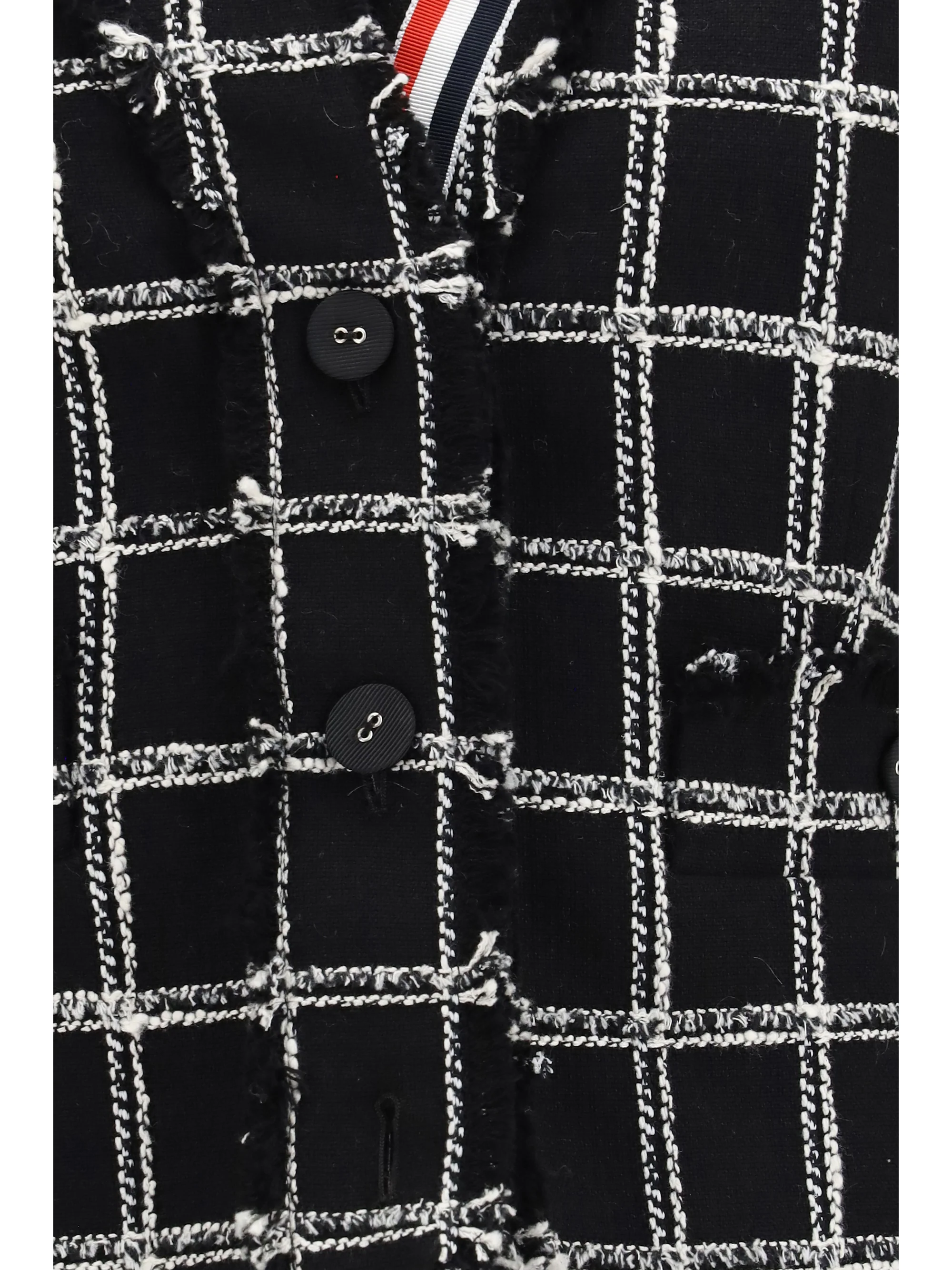 checked tweed cardigan jacket
