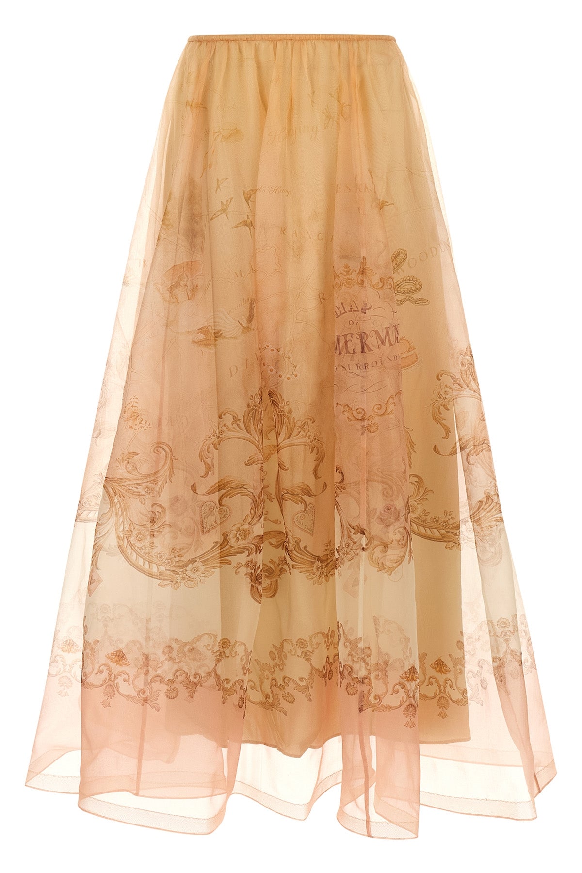 ZIMMERMANN 0 hypnotic organza maxi all-over patterned silk organza skirt