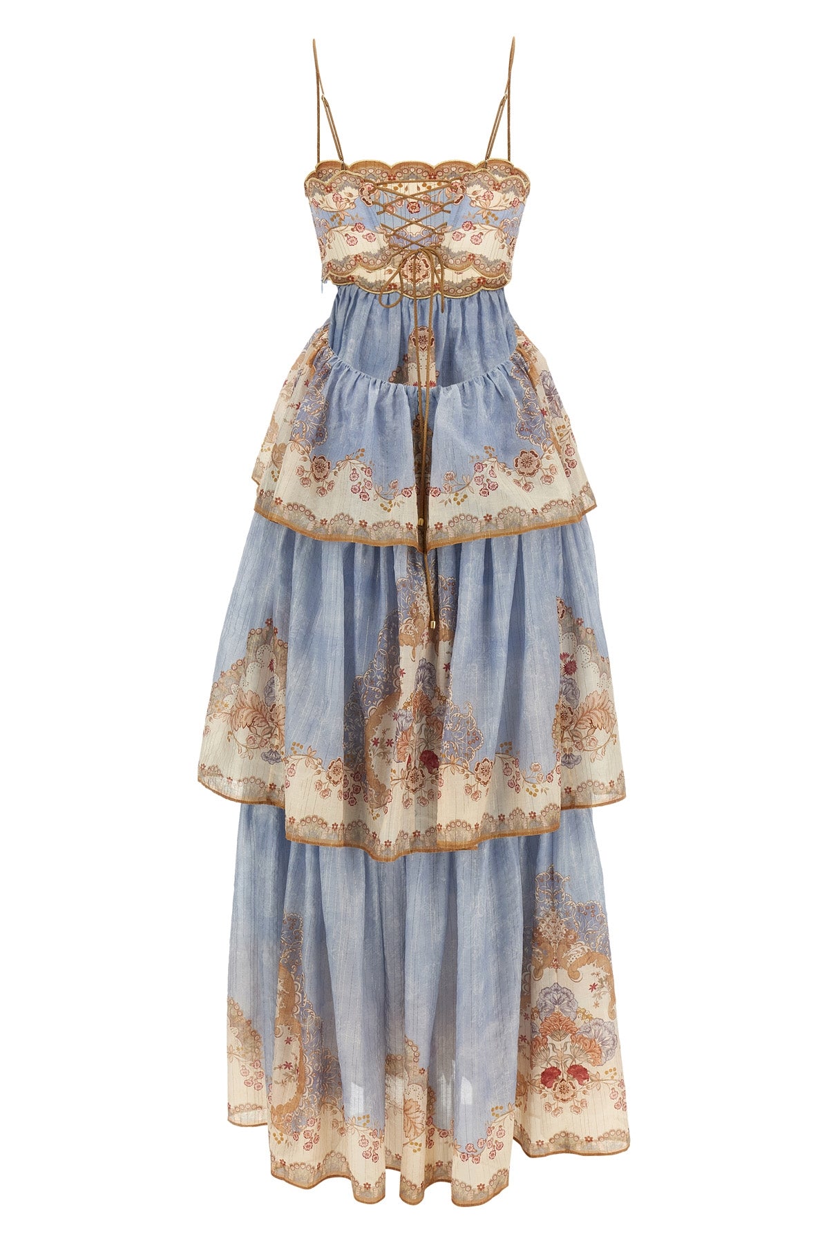 wallpaper long daylight dress in cotton and silk blend