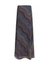 sequined chevron lamé viscose long skirt