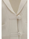 wool and cashmere english rib cardigan