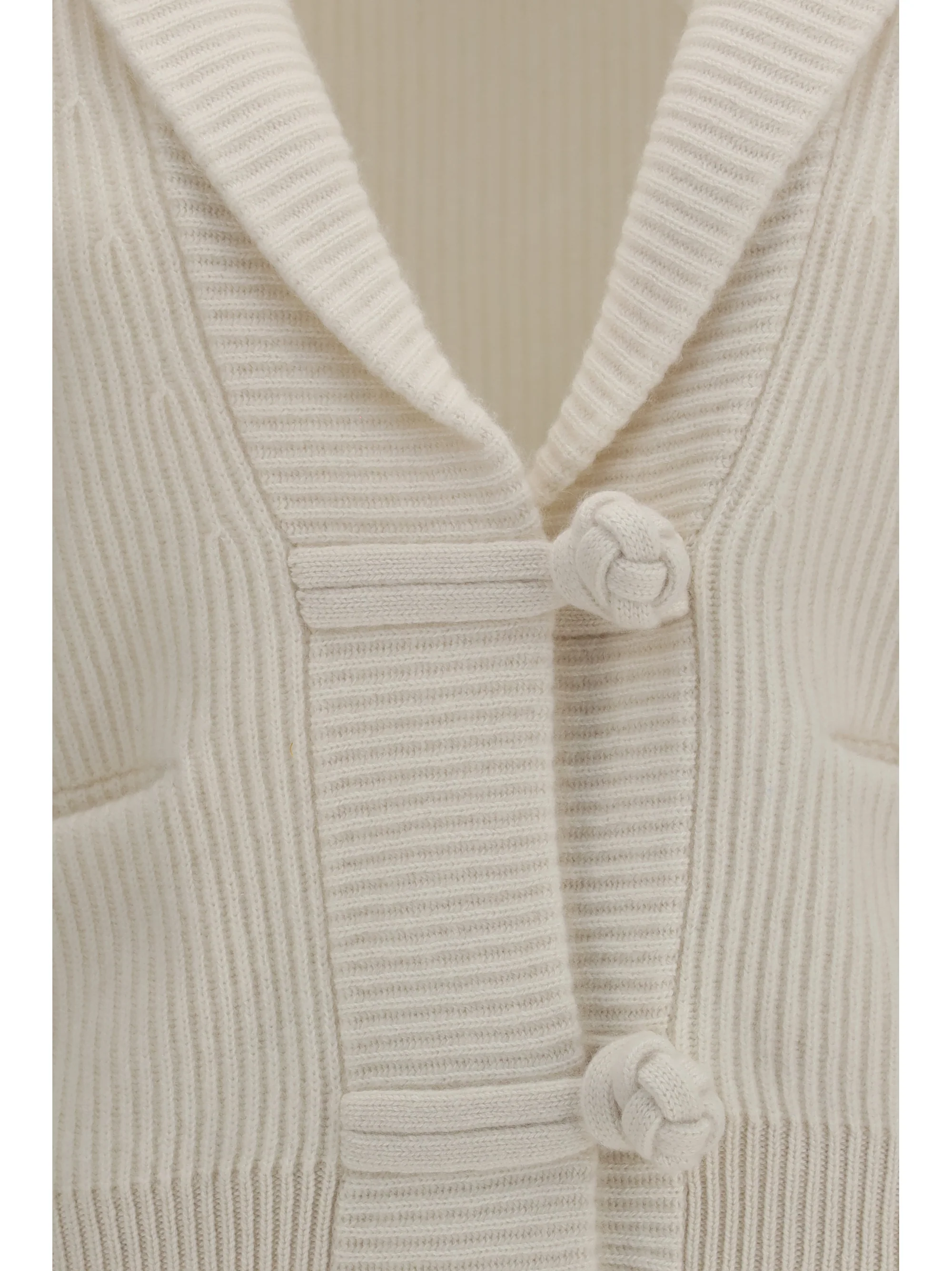 wool and cashmere english rib cardigan