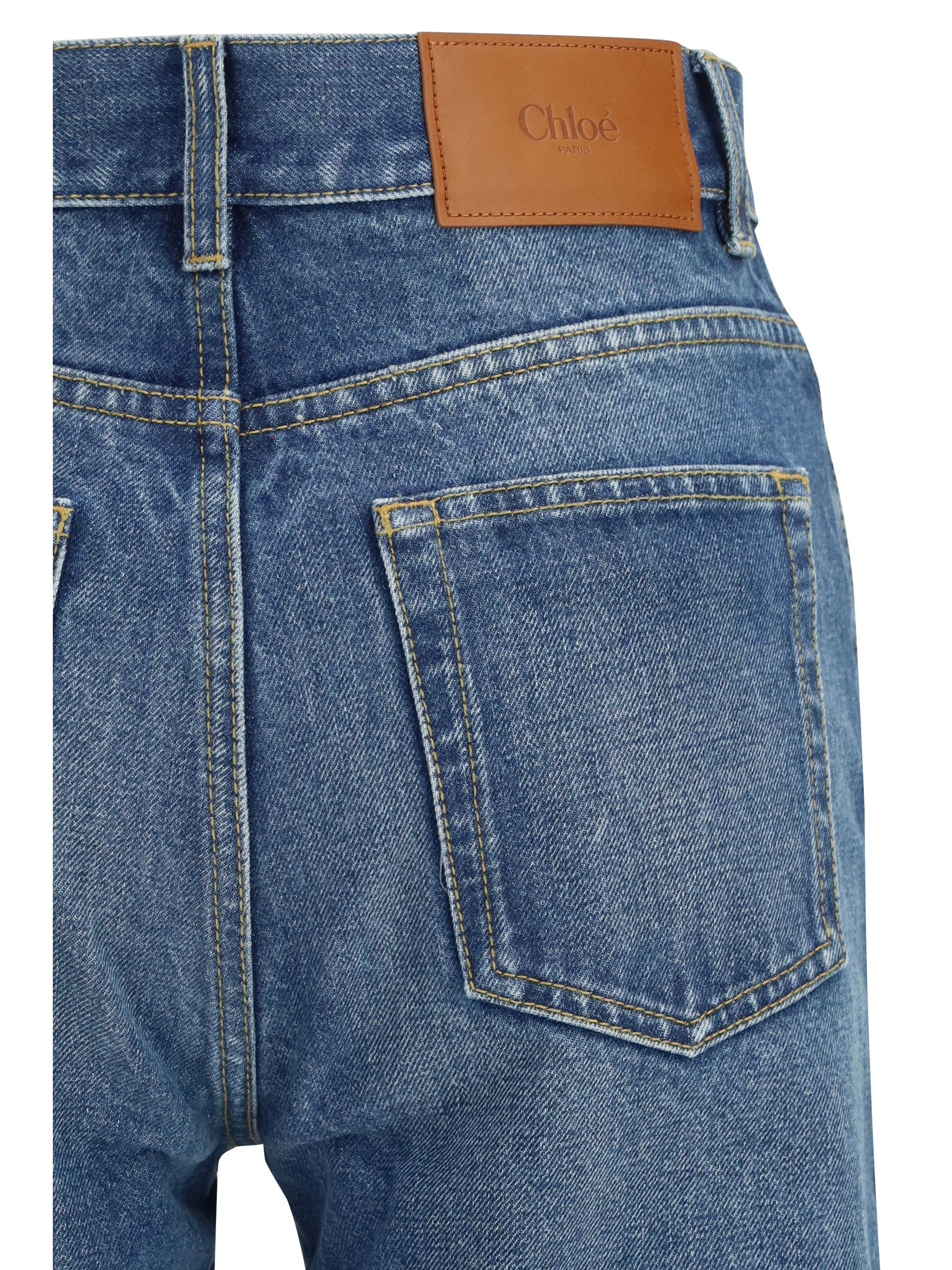 jeans flared in organic cotton denim