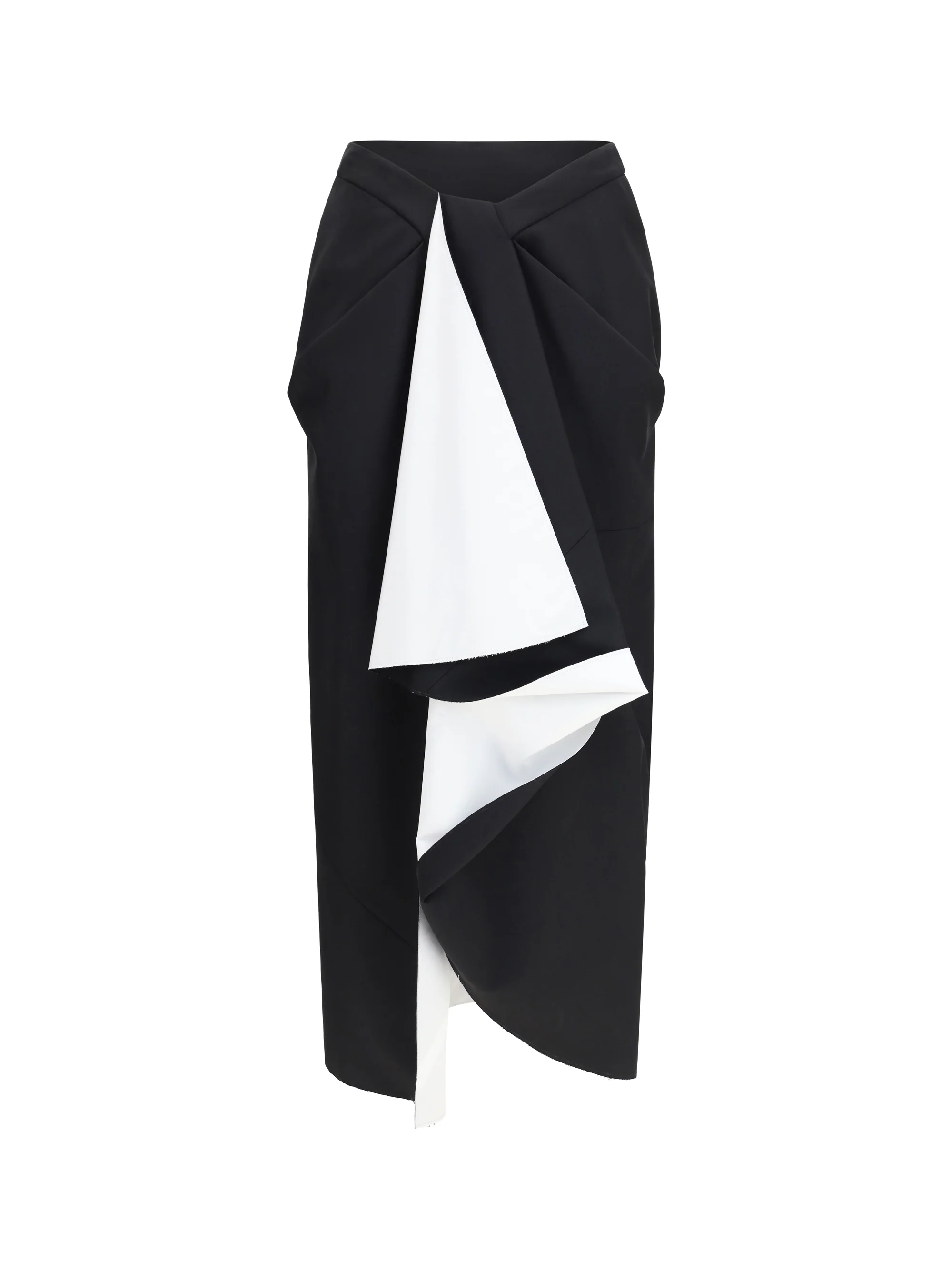 GIVENCHY 38 draped midi skirt in double-faced wool and mohair