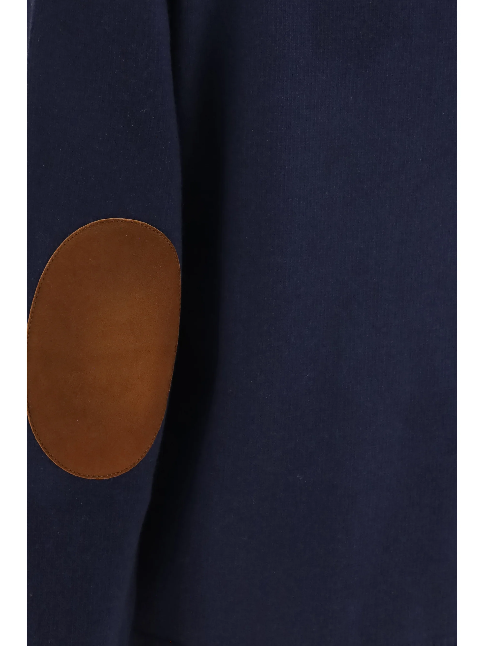 crewneck sweater with suede elbow patches