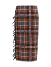 tartan fringed wrap skirt