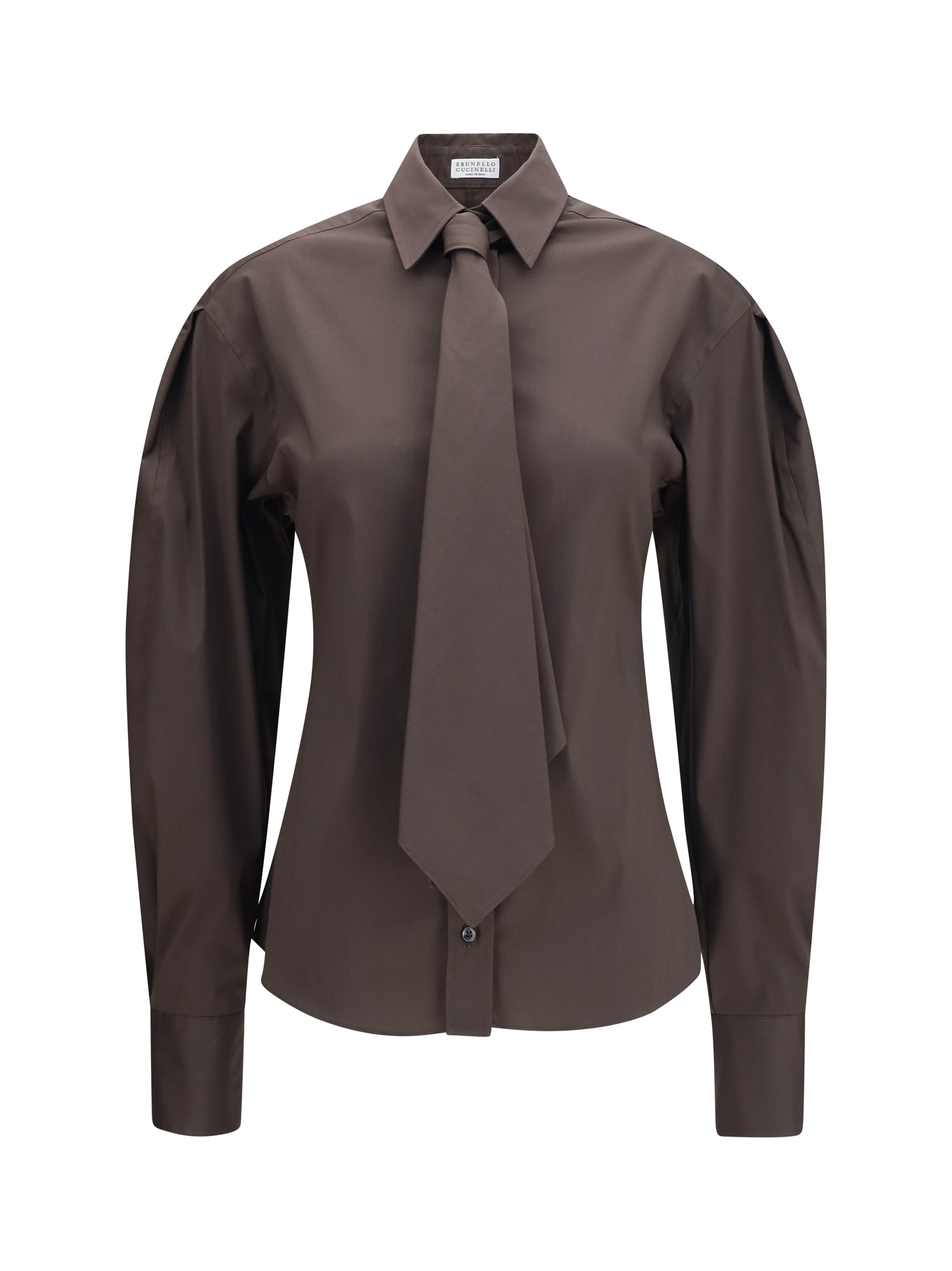 BRUNELLO CUCINELLI L cotton blend shirt with tie