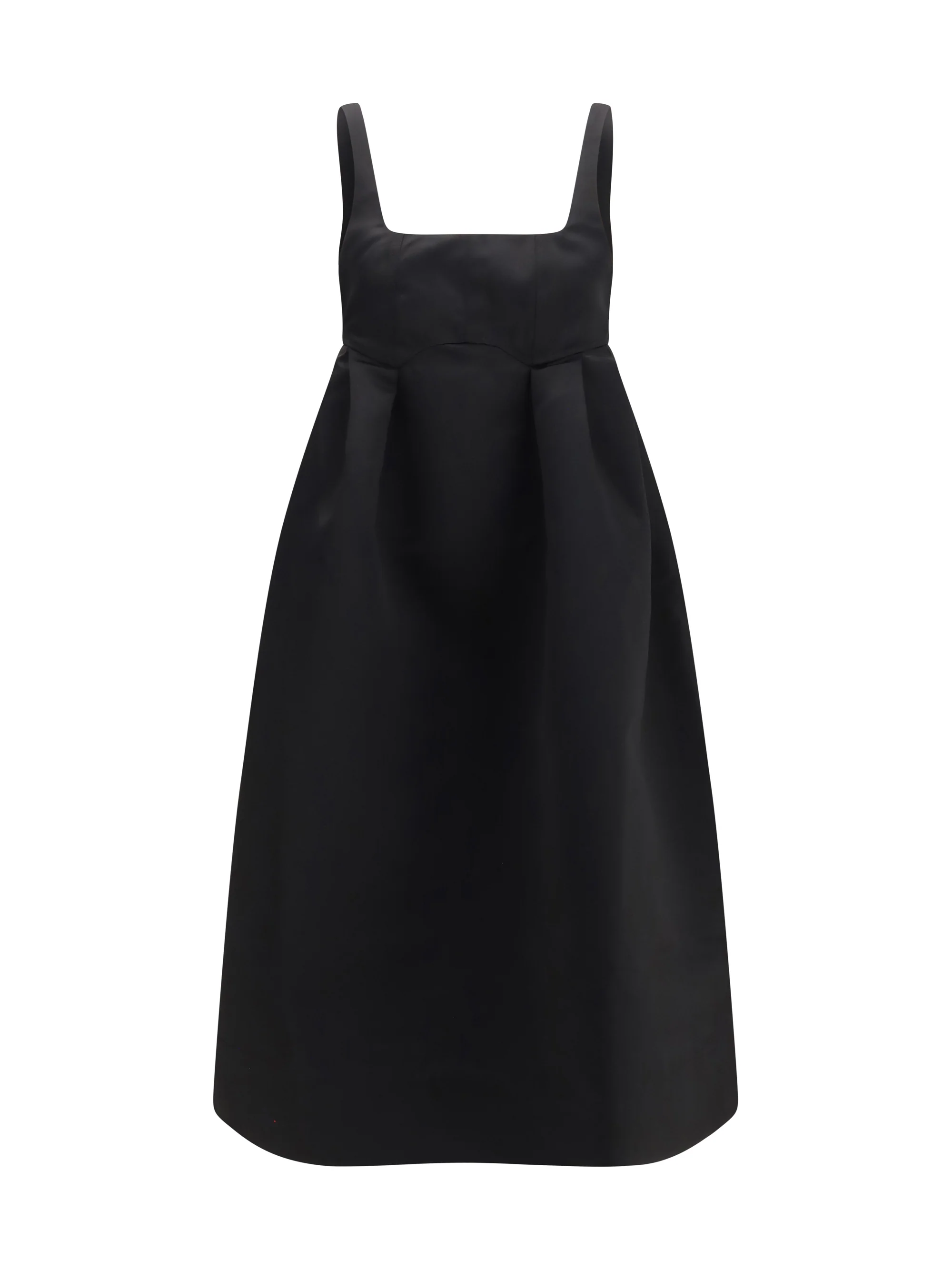 duchesse satin midi dress with corset