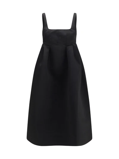 duchesse satin midi dress with corset