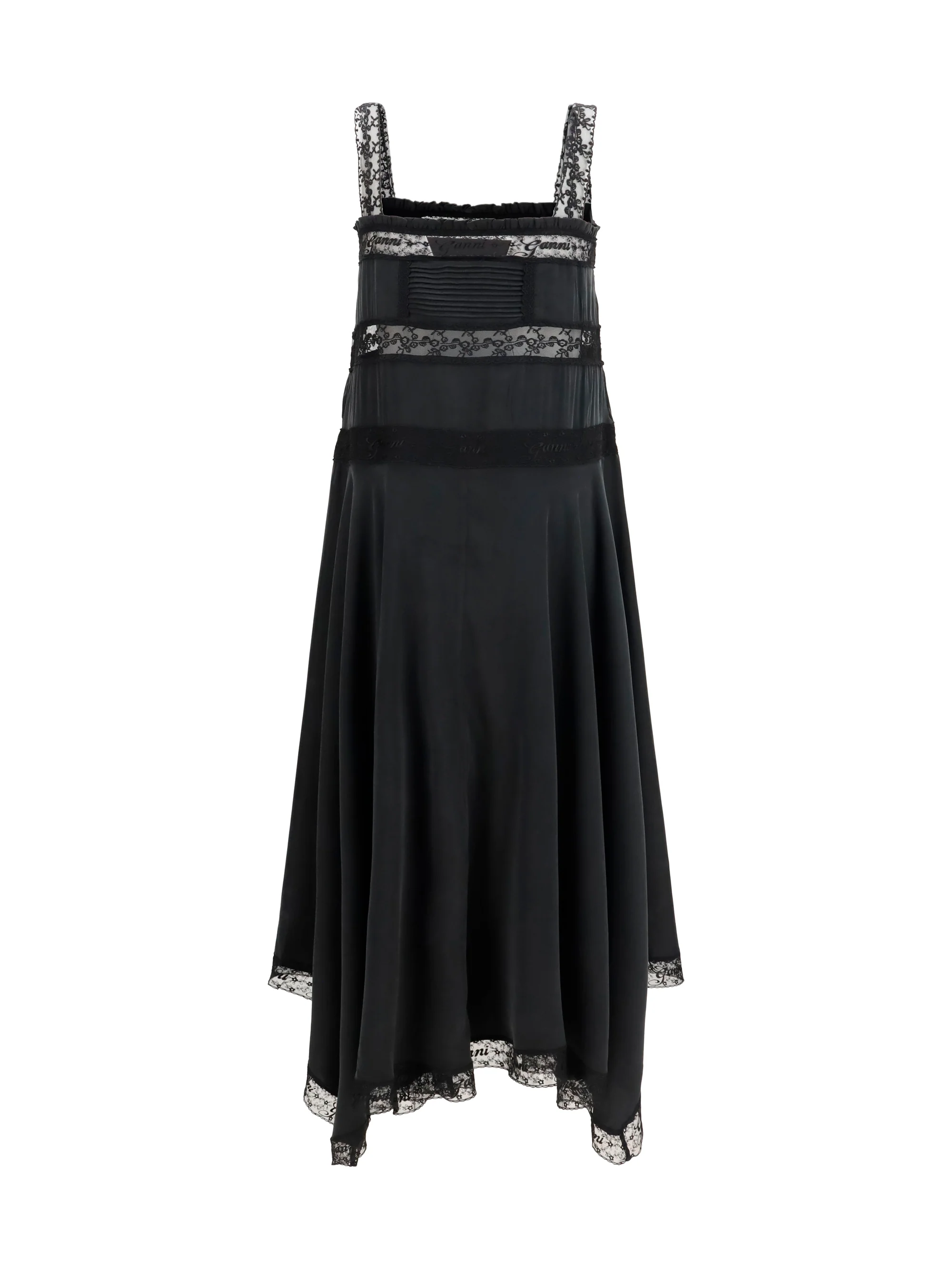 silk maxi dress with lace details
