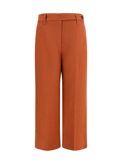 cigarette pants in fluid viscose and linen twill