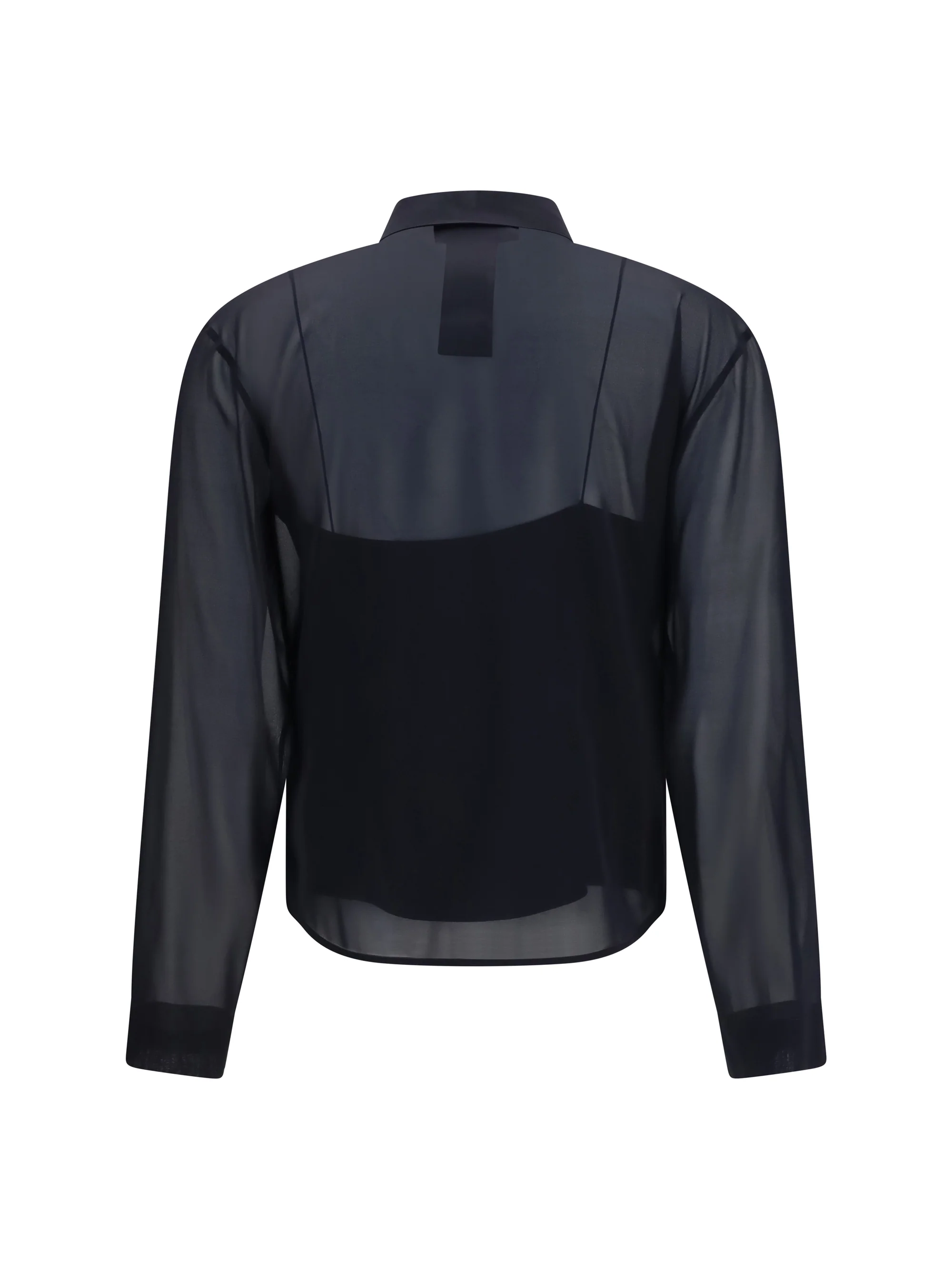 stretch silk chiffon shirt