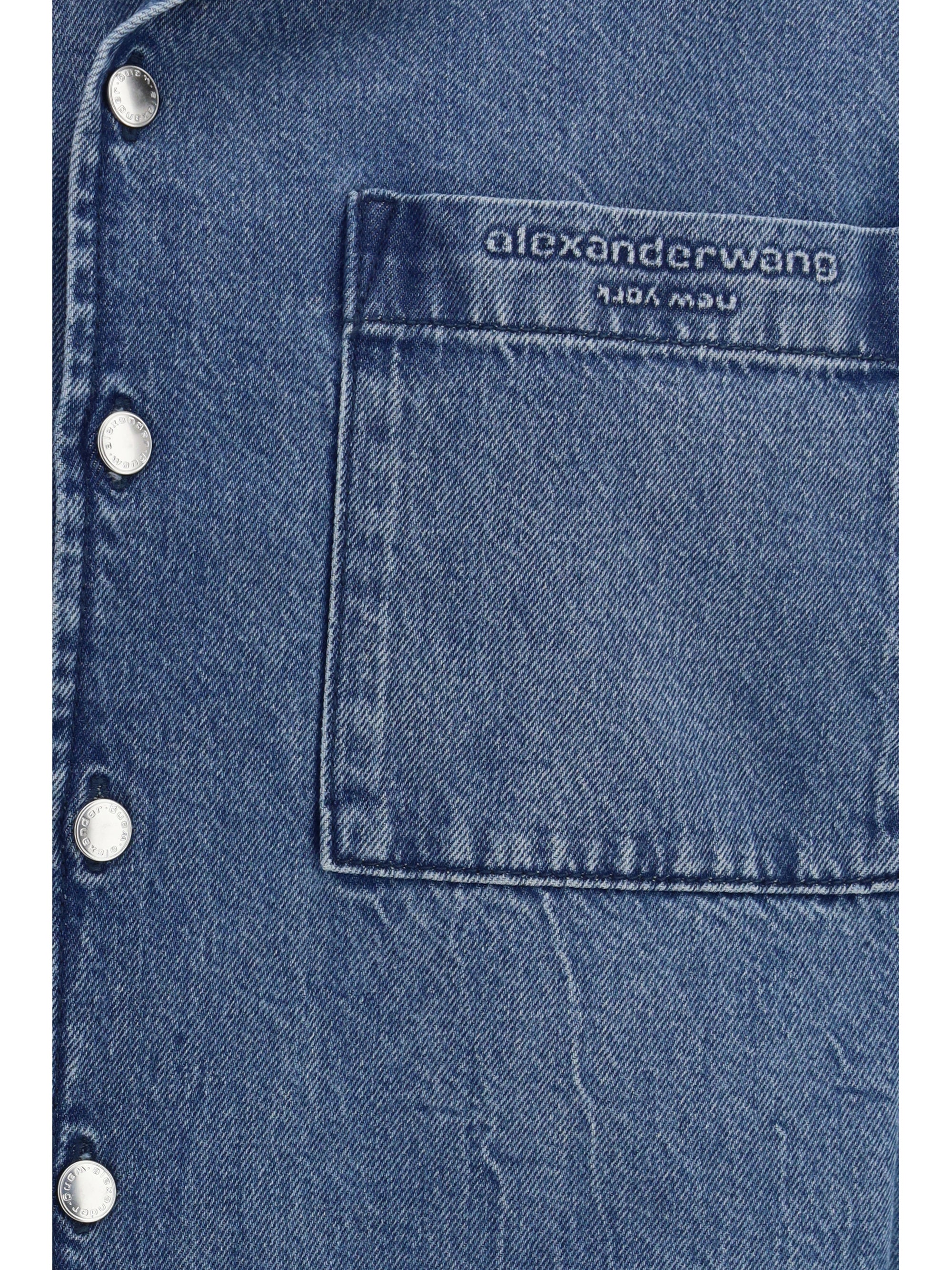cropped denim shirt