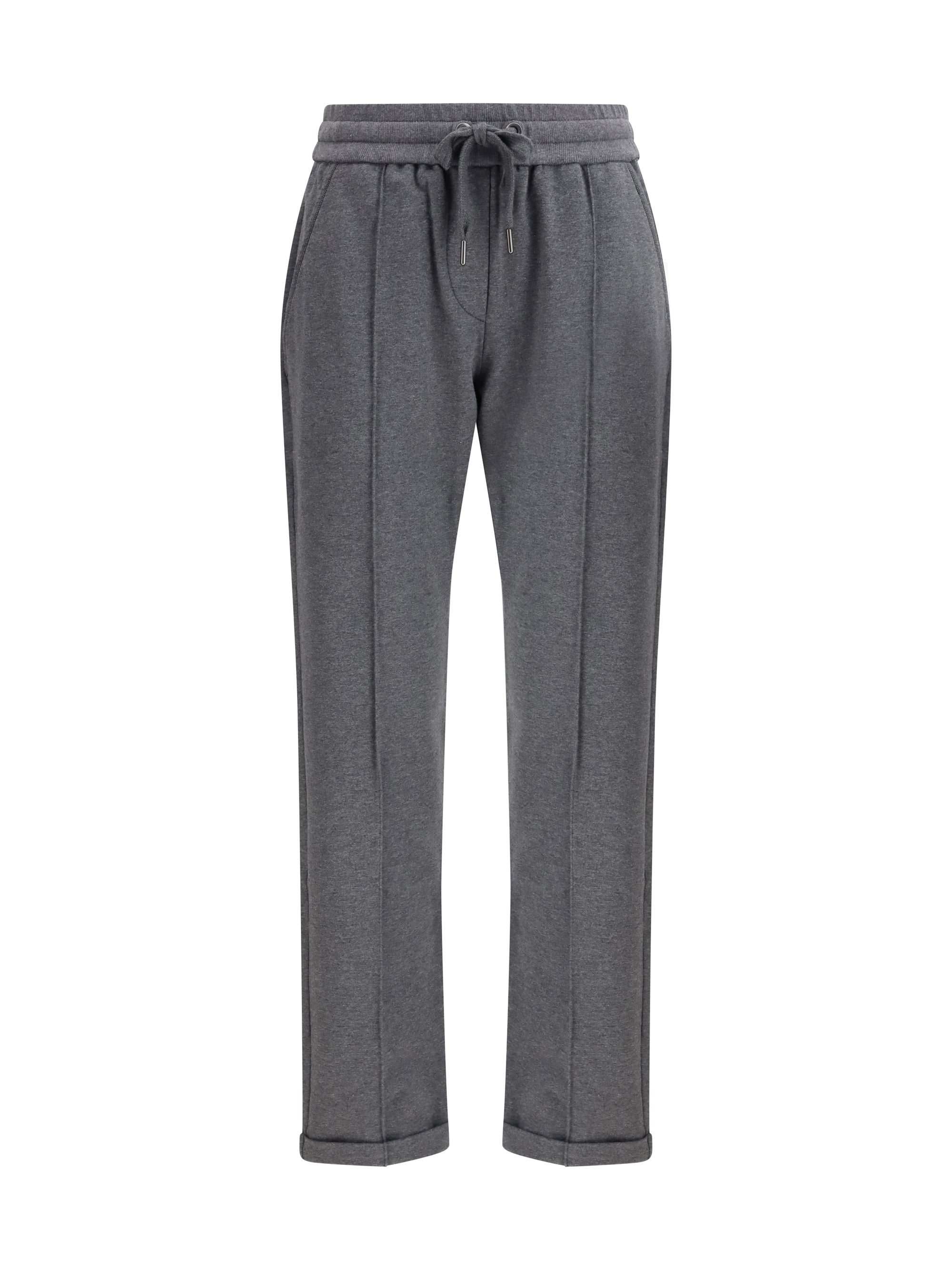 BRUNELLO CUCINELLI XL track stretch-fleece pants with monili detailing