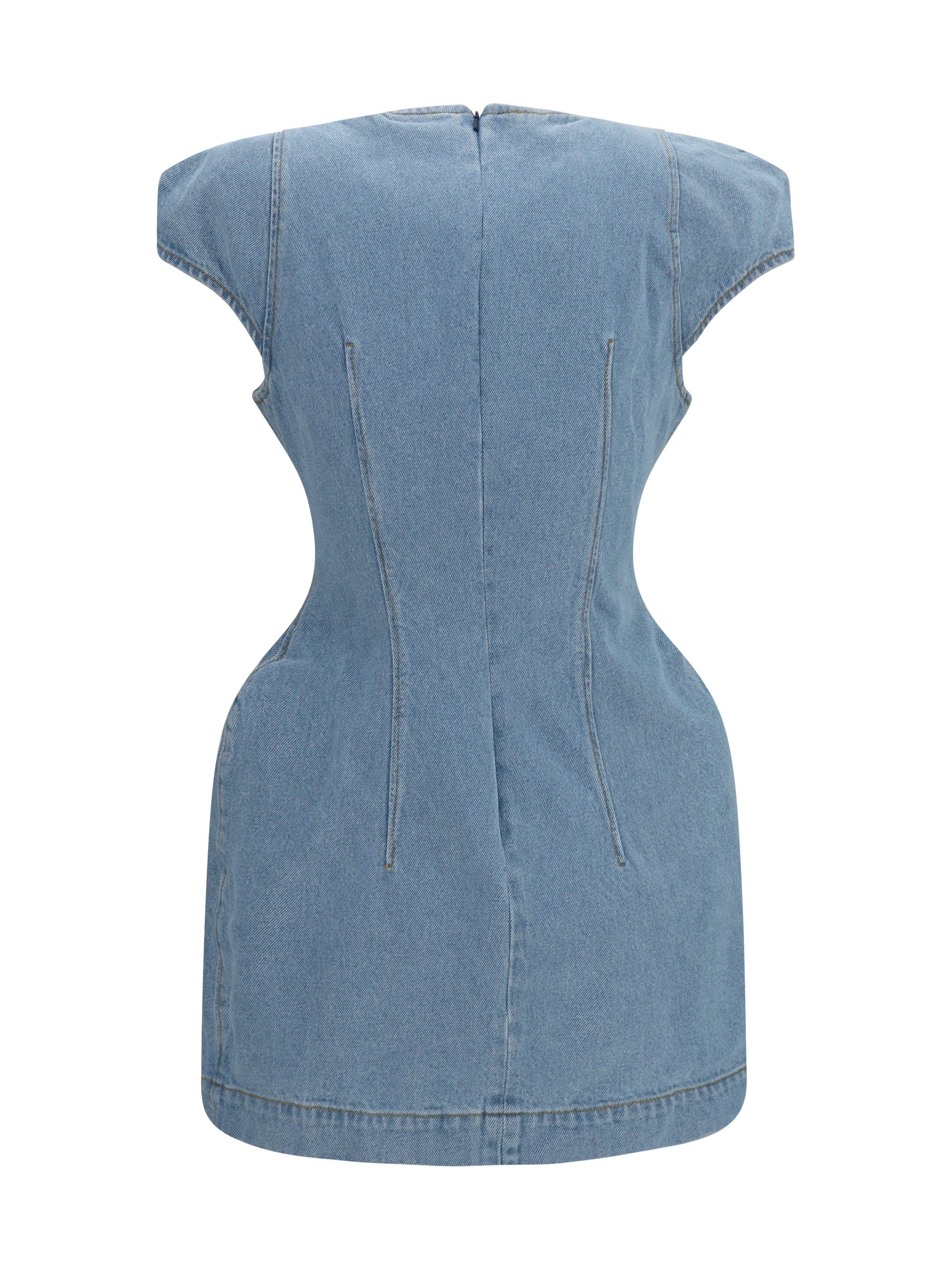 short-sleeve denim mini dress