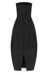 the long khaite stela dress defines a new architectural proportion through its