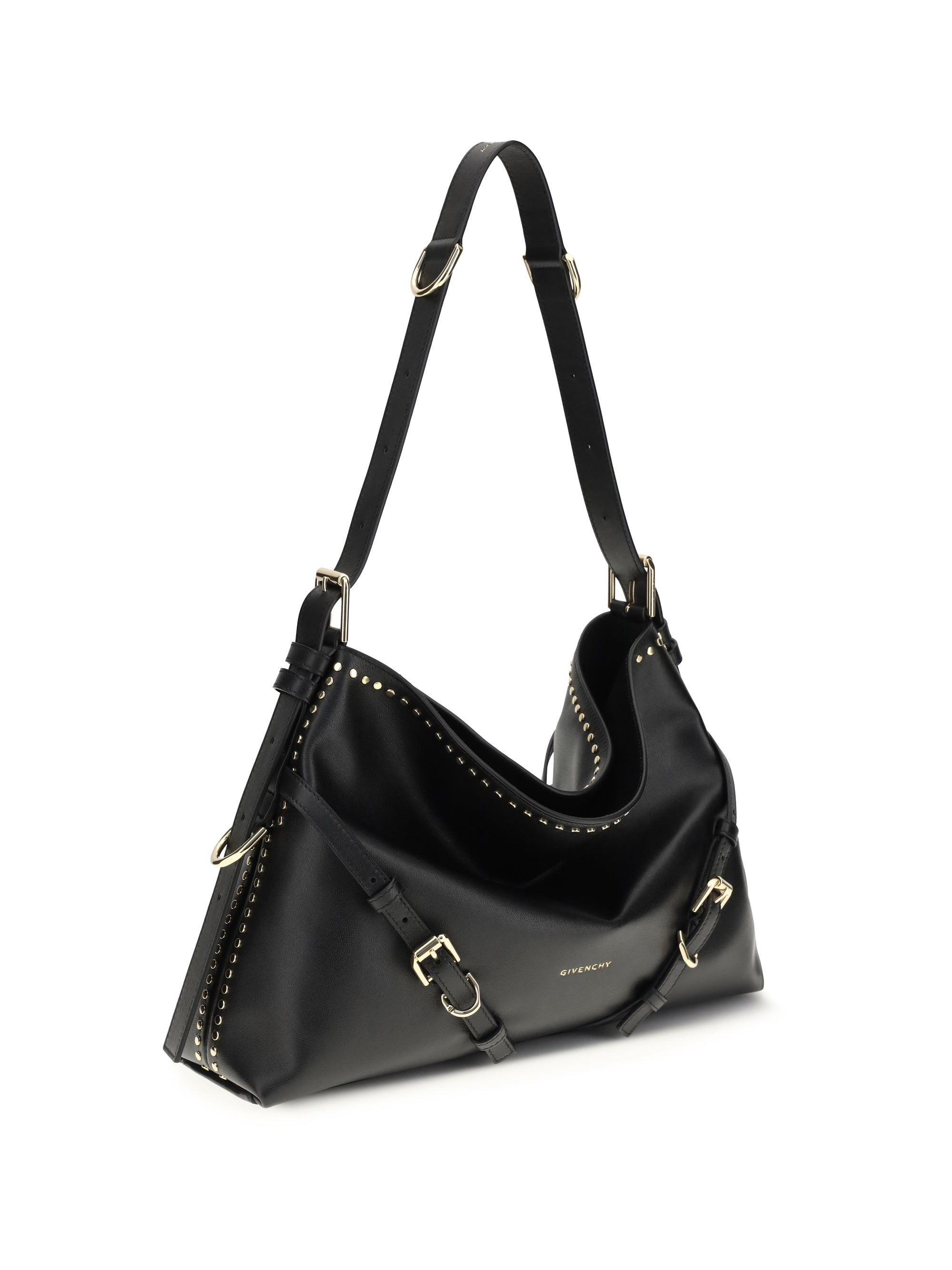large voyou shoulder bag in shiny leather