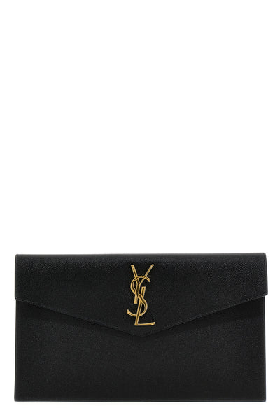uptown clutch bag in grain de poudre leather