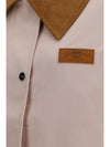 twill jacket with suede details