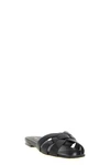 saint laurent tribute nu pieds black sandals in cuir leather