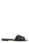 saint laurent tribute nu pieds black sandals in cuir leather