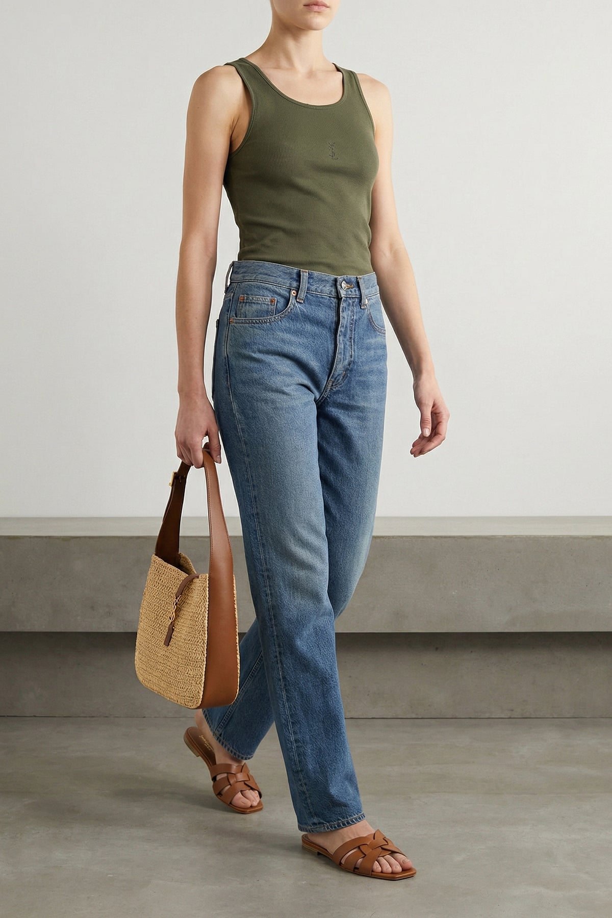 SAINT LAURENT 35.5 saint laurent tribute nu pieds iconic mules in solid color cuir leather