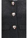 metallic bouclé jacket with faux fur cuffs