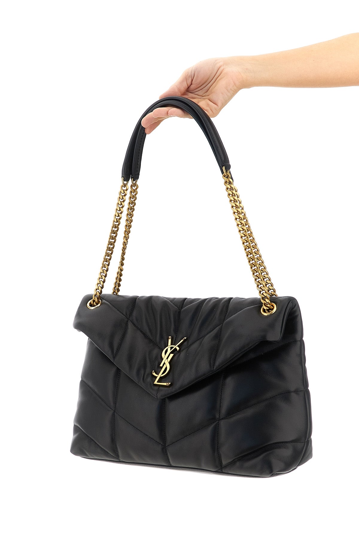 SAINT LAURENT OS loulou puffer medium shoulder bag in calf leather
