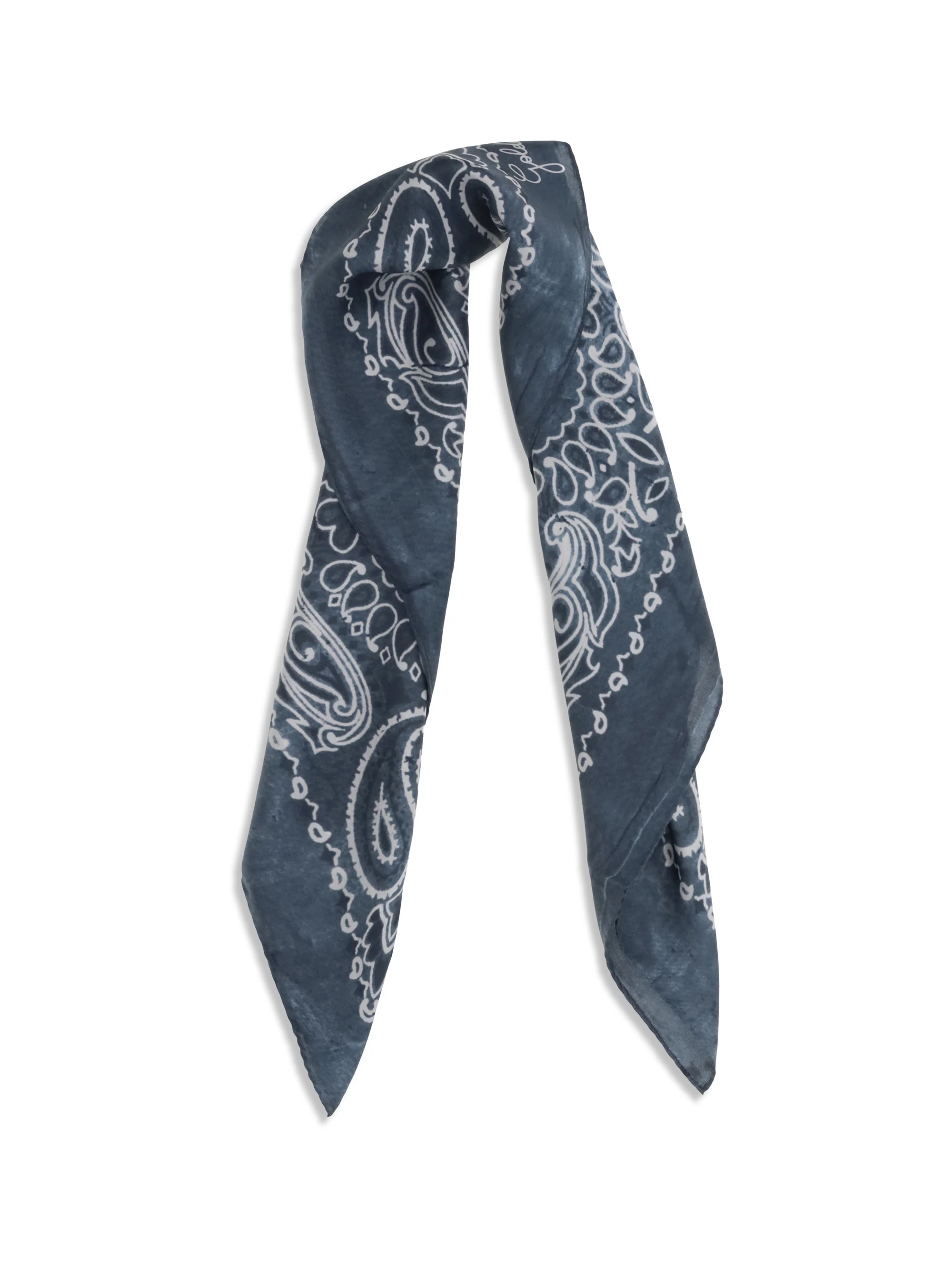 golden paisley printed silk scarf