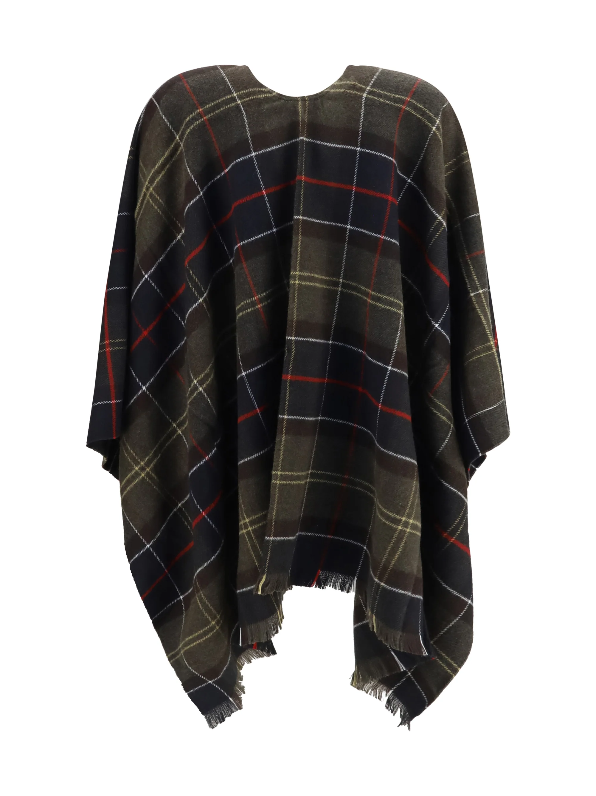 BARBOUR OS staffin tartan serape shawl