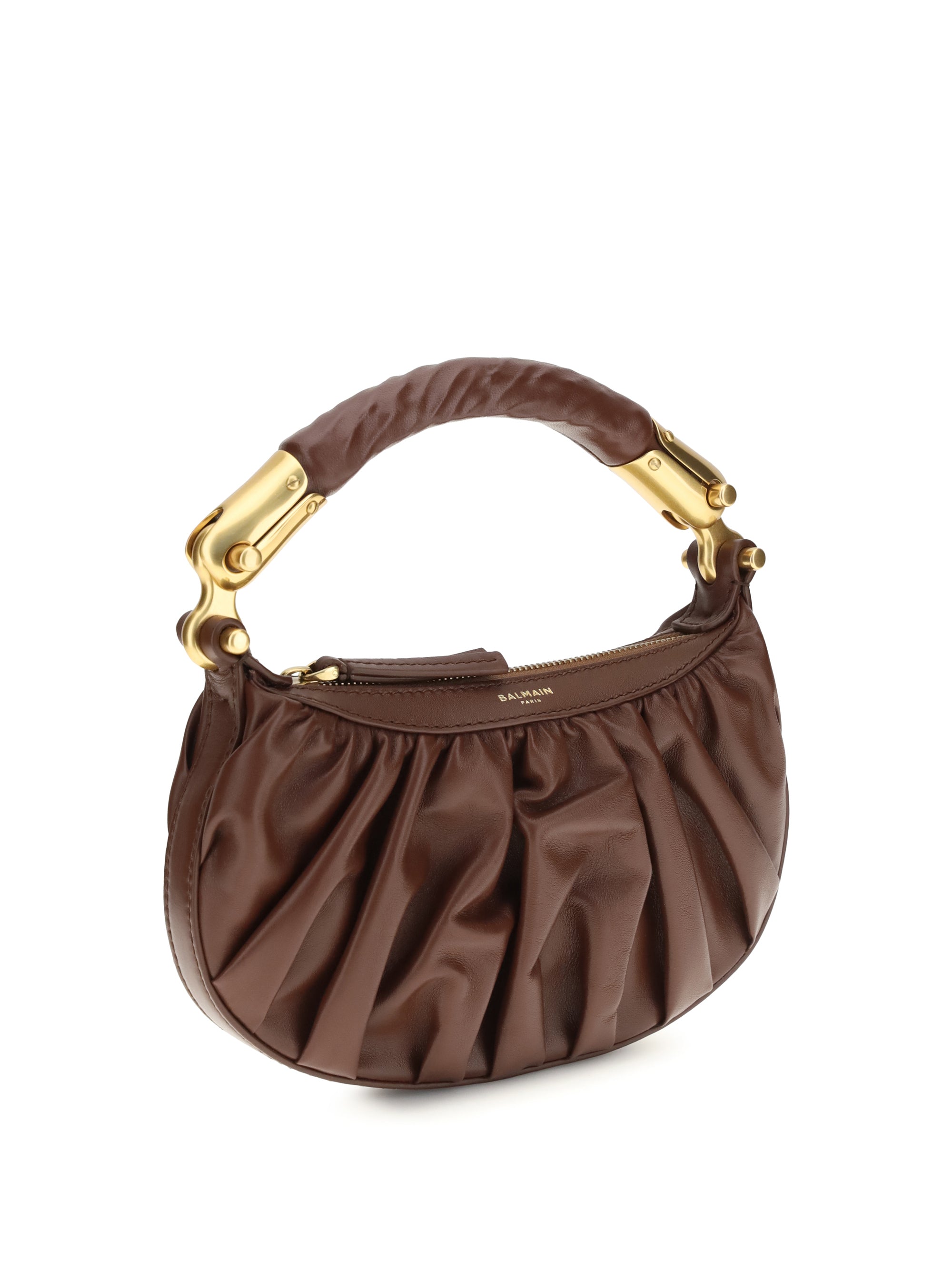BALMAIN OS ébène mini bag in calfskin leather
