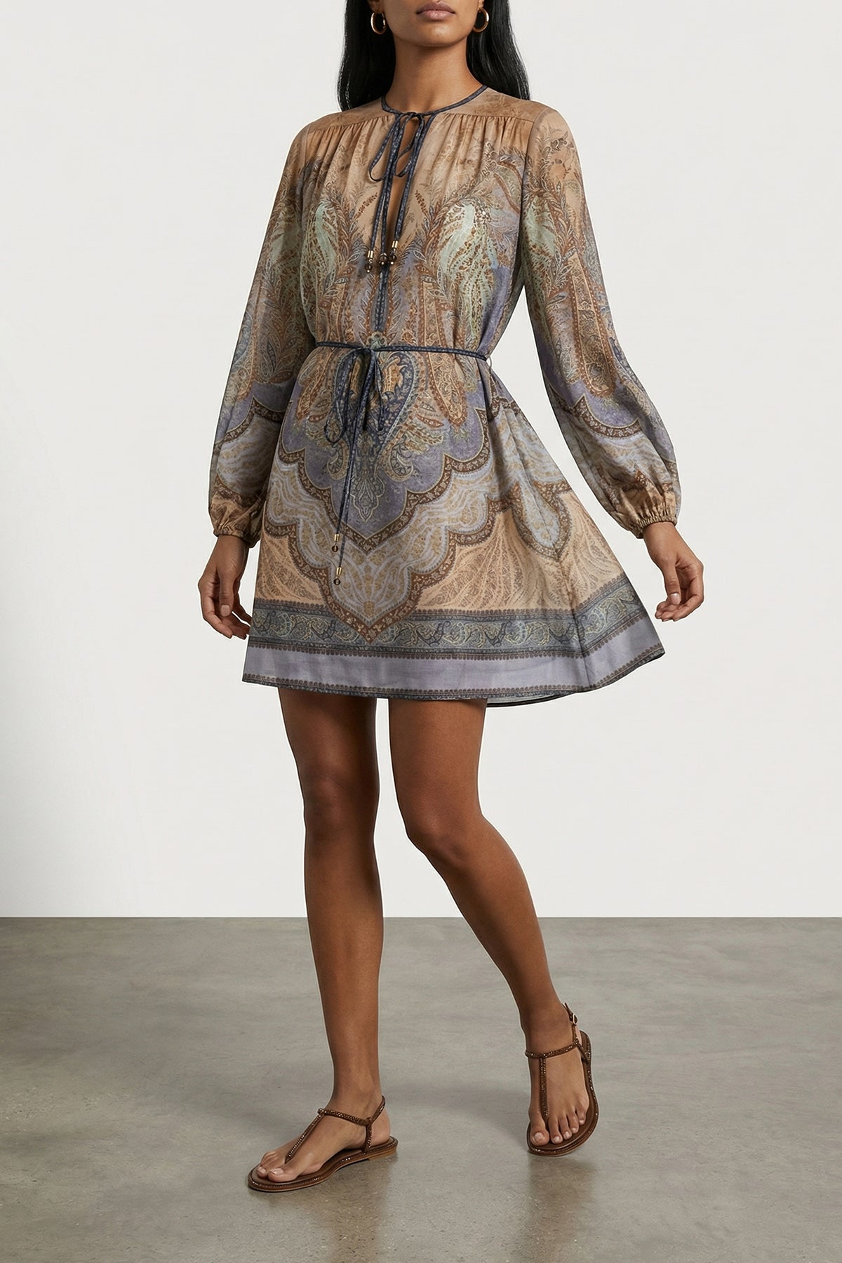 ZIMMERMANN 0.0 wanderlust patterned silk minidress