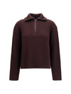 ribbed zip sweater