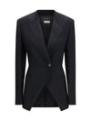 cut-out double-breasted blazer