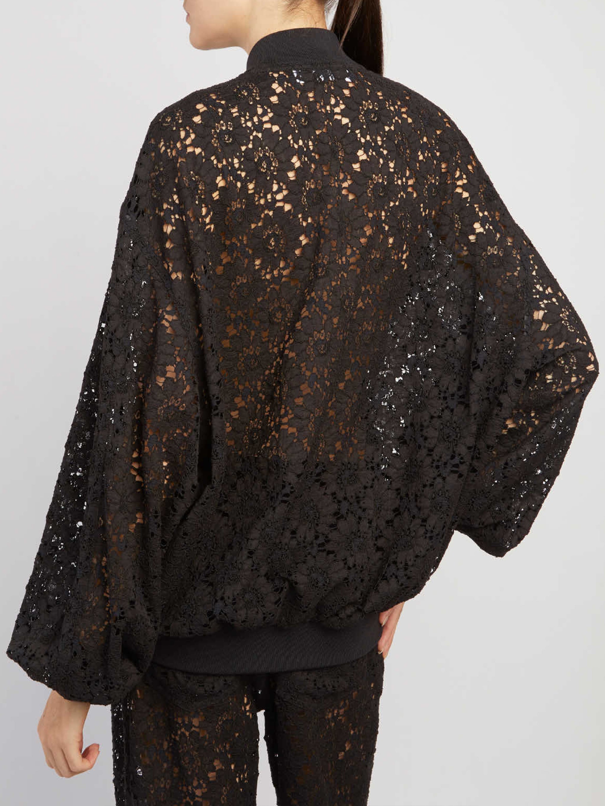 lace bomber jacket