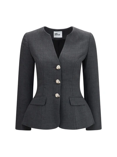 wool peplum blazer