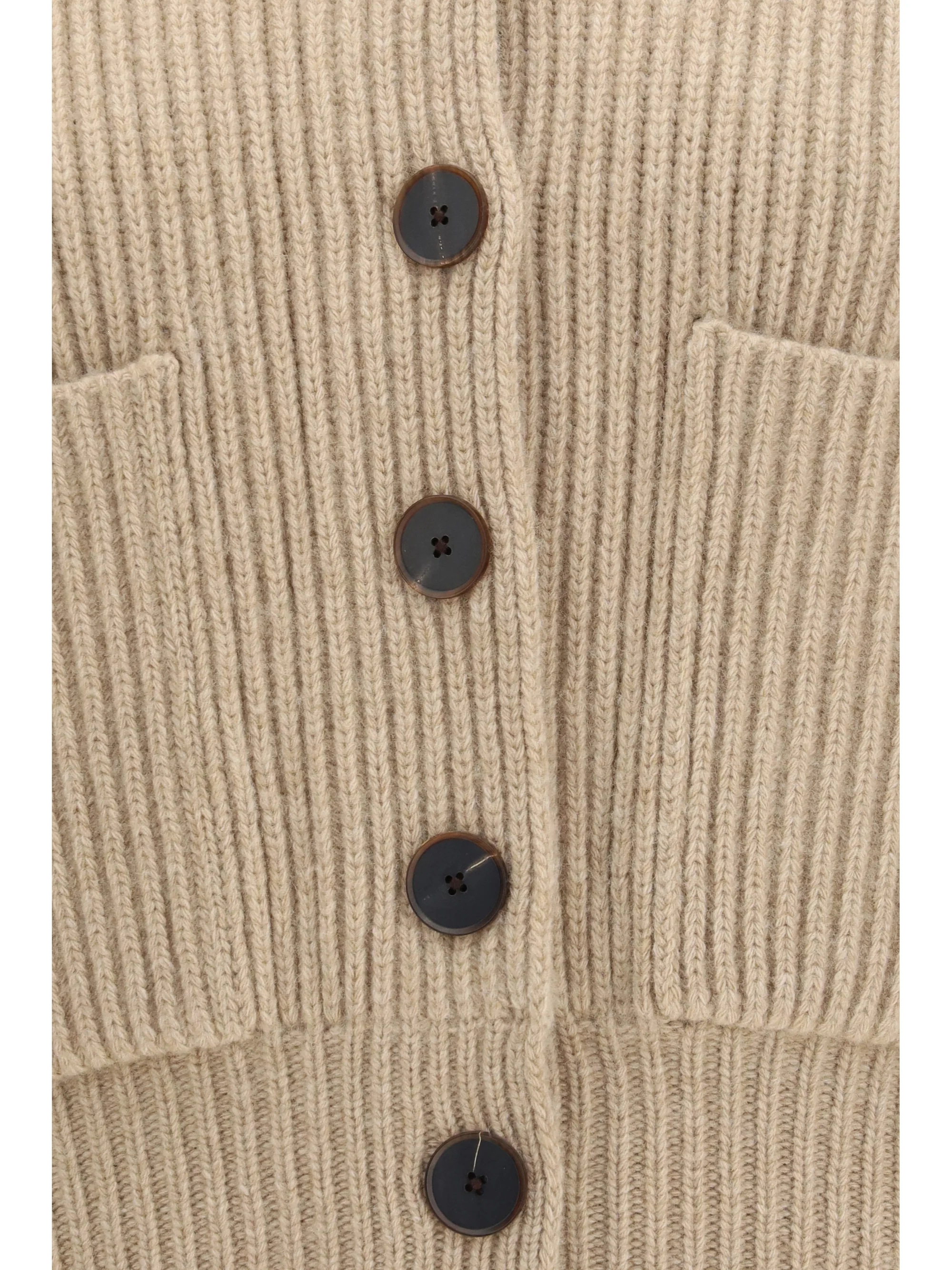 ribbed wool cropped cardigan