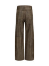 melany leather pants with embroidery
