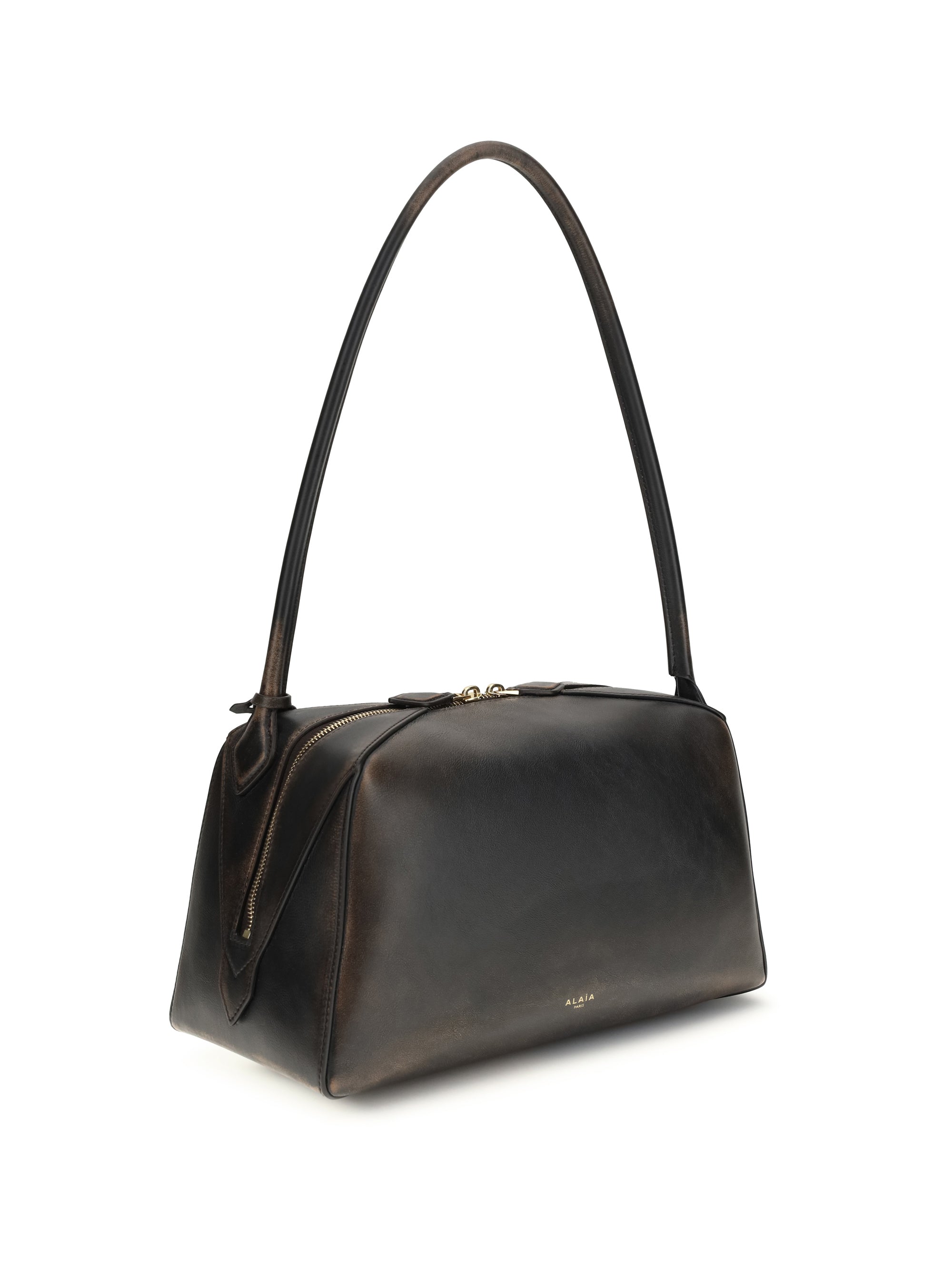 ALAIA OS le bouledogue shoulder bag in aged leather