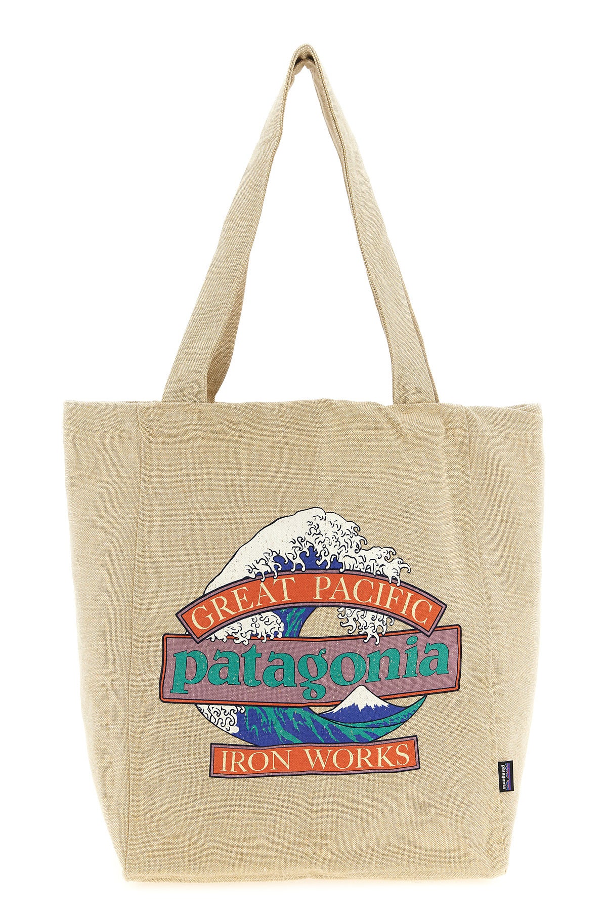 PATAGONIA OS market shopping bag in cotton canvas and fabric scraps from the patagonia upr