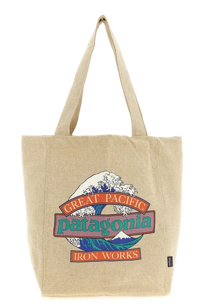 market shopping bag in cotton canvas and fabric scraps from the patagonia upr
