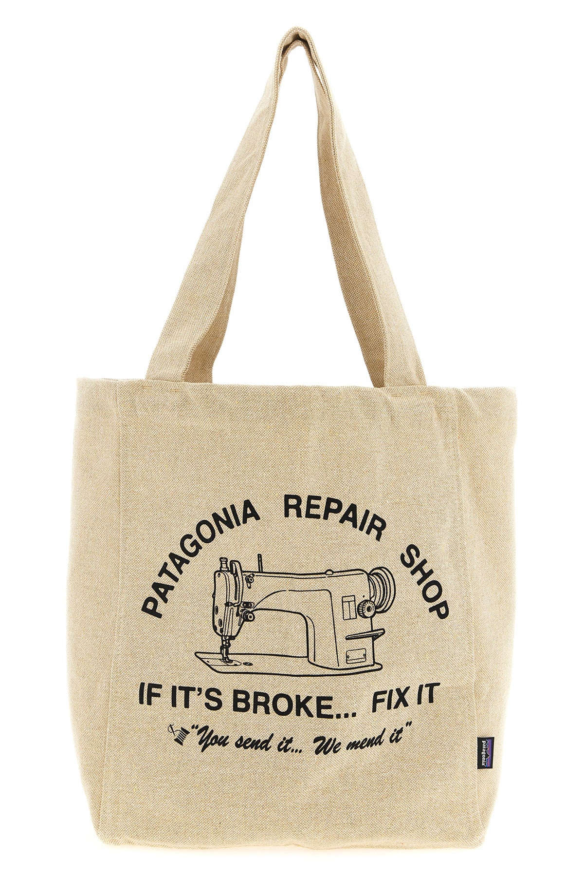 PATAGONIA OS market shopping bag in cotton canvas and fabric scraps from the patagonia upr