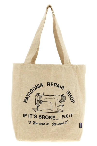 market shopping bag in cotton canvas and fabric scraps from the patagonia upr