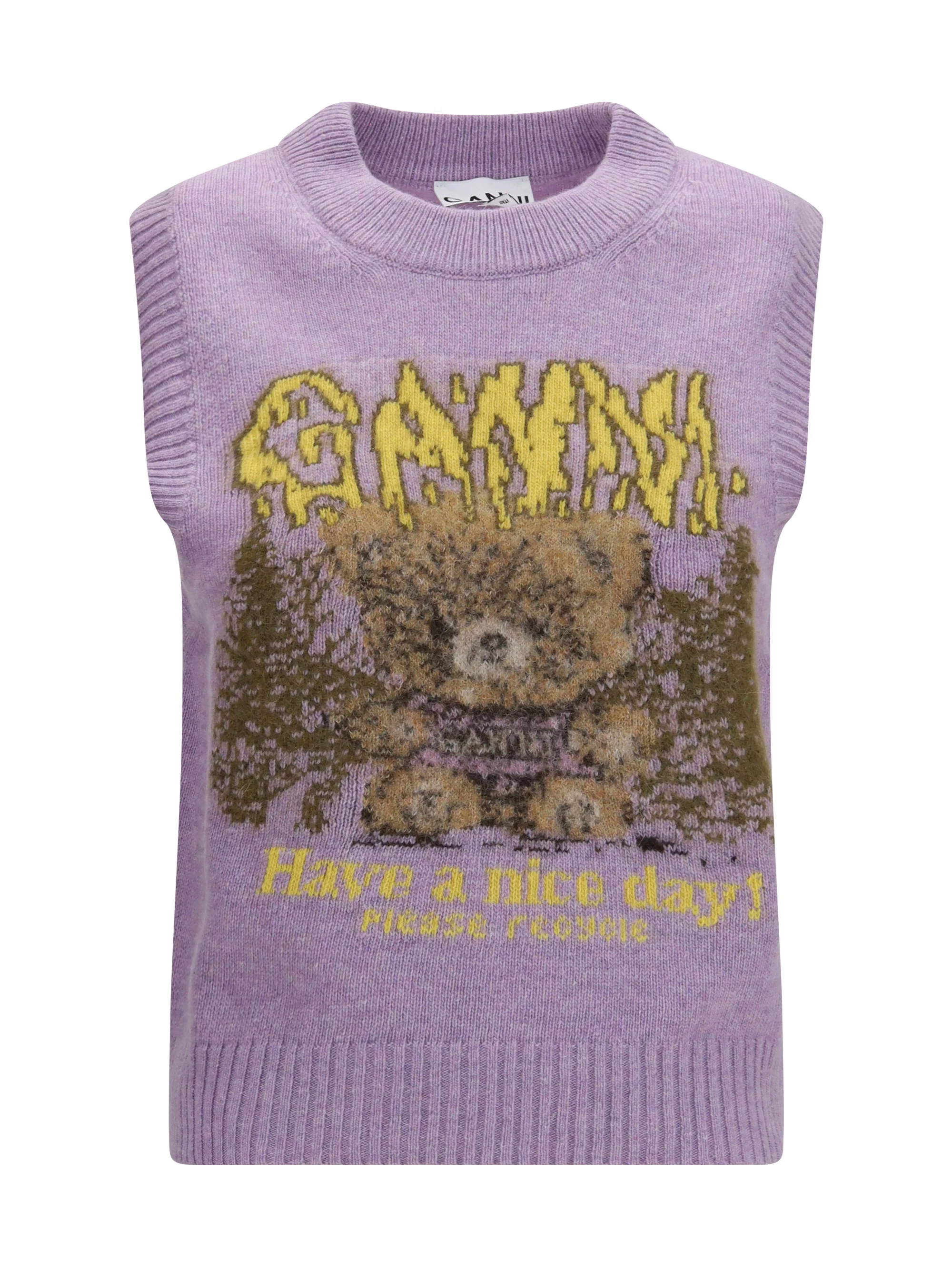 teddy alpaca and wool-blend vest