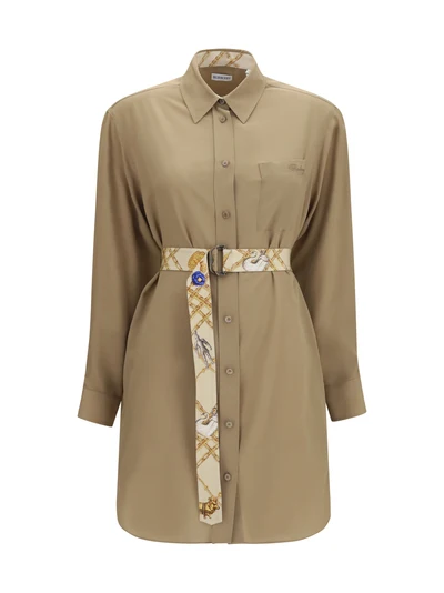 silk crêpe de chine shirt dress